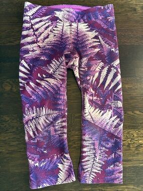 The North Face Girls Purple Fern-Print Active Leggings
